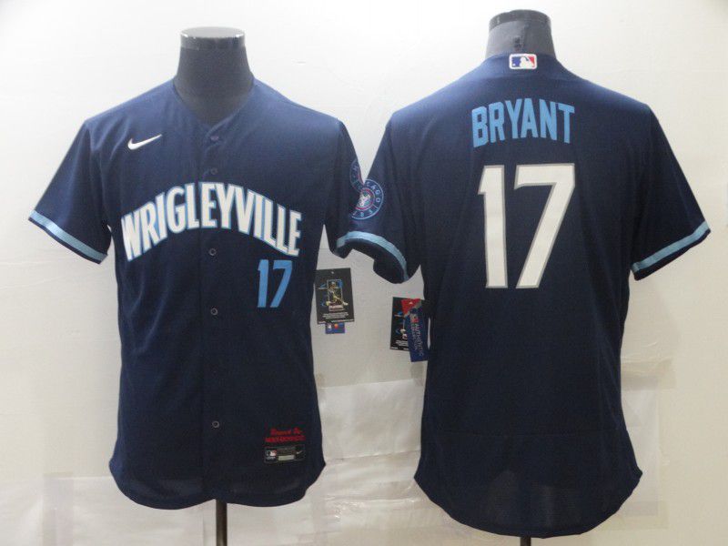 Cheap Men Chicago Cubs 17 Bryant City Edition Blue Elite Nike 2021 MLB Jersey